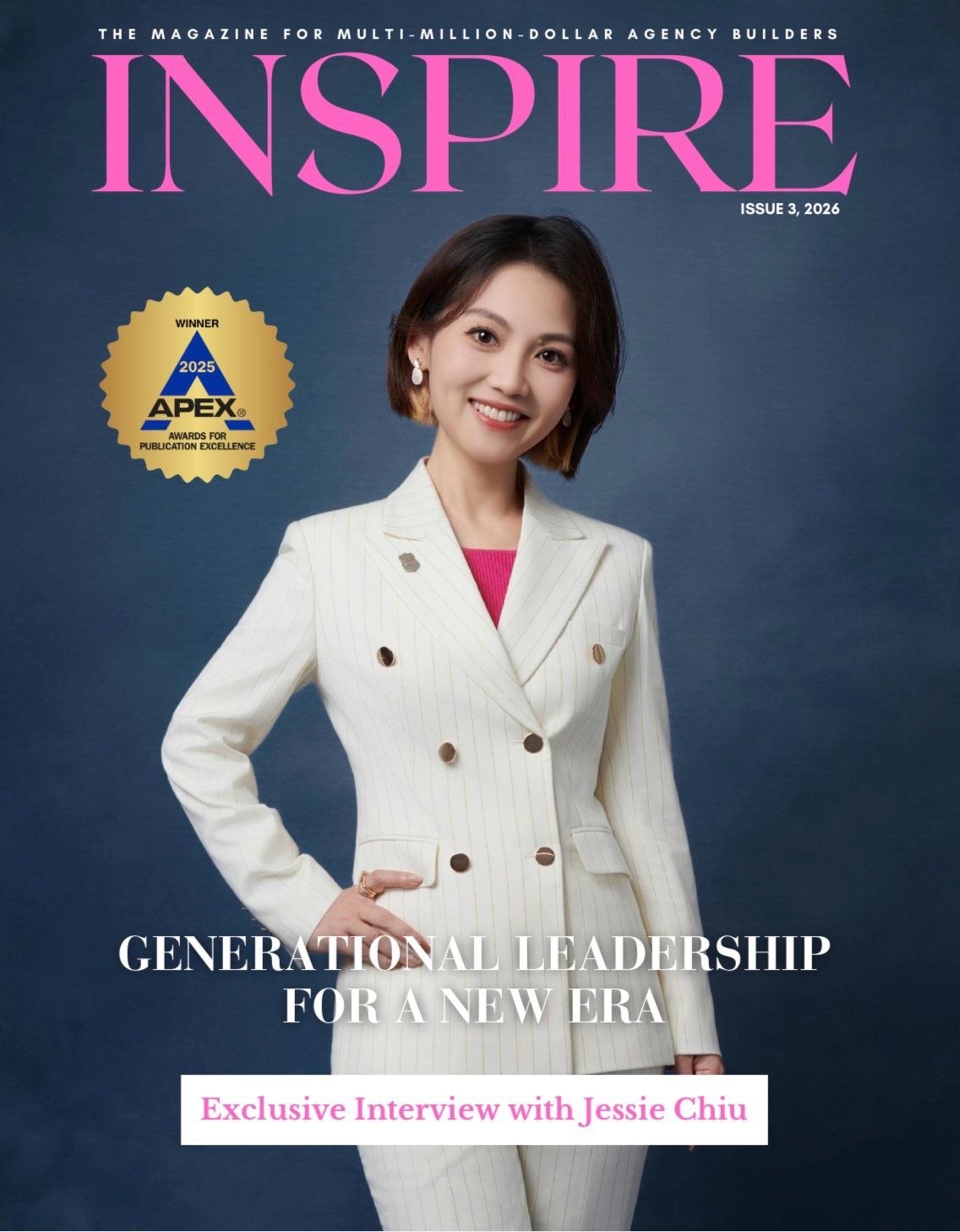 Jessie Chiu on the cover of INSPIRE magazine, Issue 3 2026
